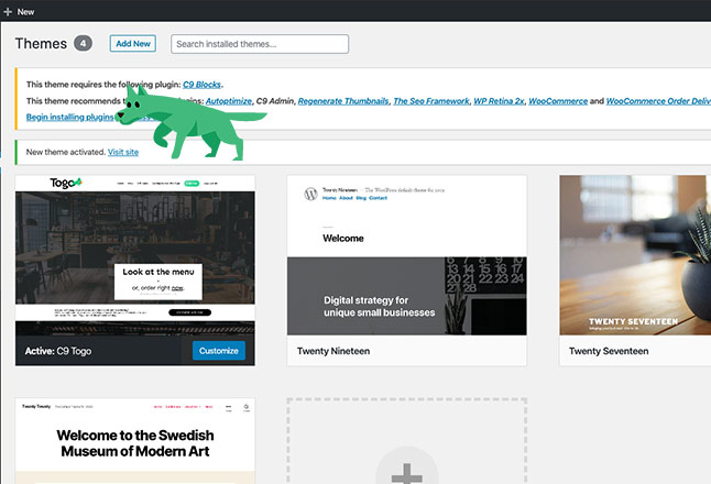 Click the Begin installing plugins link
